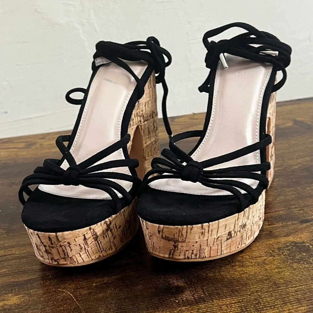 Black Strappy Platform Sandals